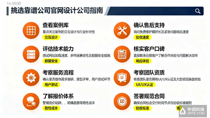 挑选靠谱公司官网设计公司指南 - 中润科技北京天津企业案例