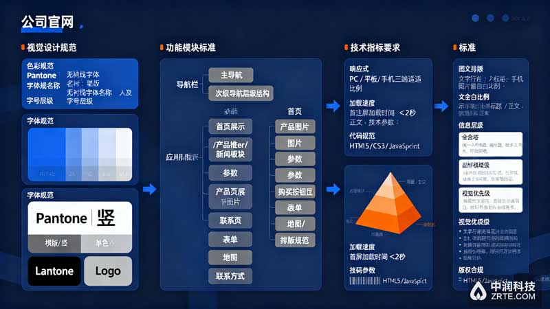 公司官网设计要求标准图解 - 中润科技北京天津案例