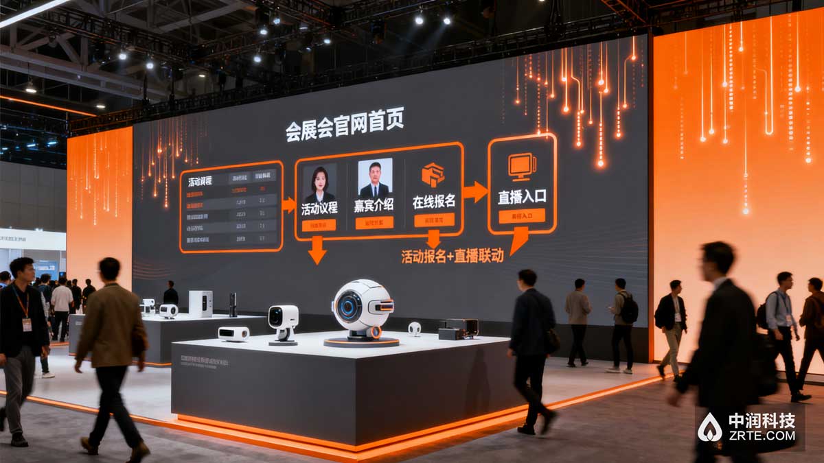 会展公司官网开发案例-活动报名与直播功能展示