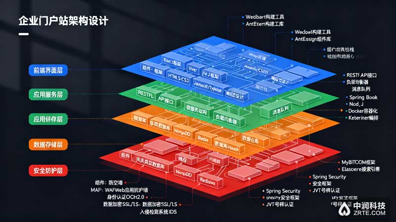 企业门户网站架构设计图 - 中润科技定制开发案例