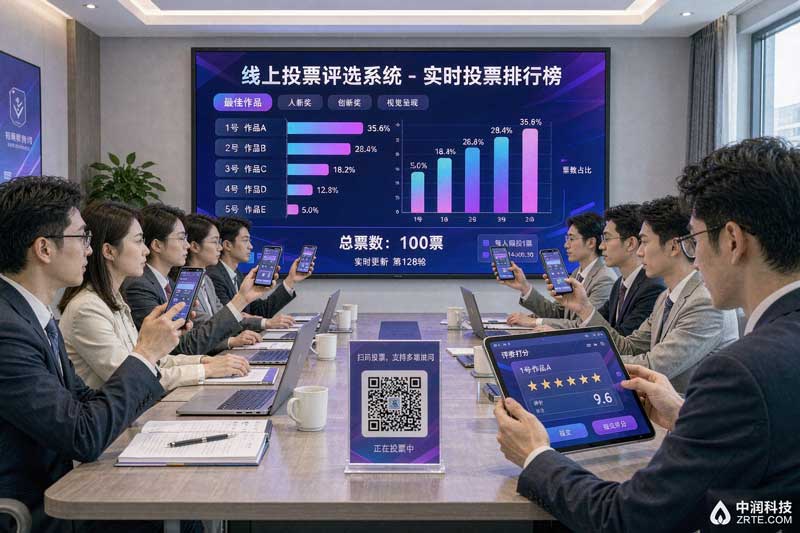 线上投票评选系统：现场投票实时大屏排行榜与观众扫码投票