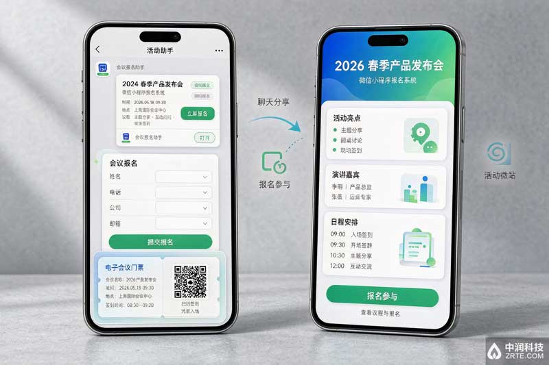 微信小程序报名系统：微信内会议报名表单与电子票二维码