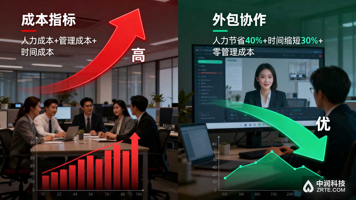 酒店民宿小程序外包与自建团队对比示意图