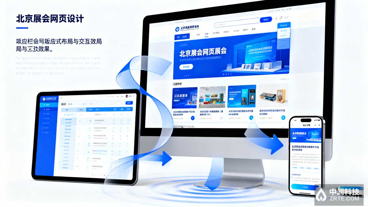 北京展会网页设计案例 - 响应式布局与交互效果展示